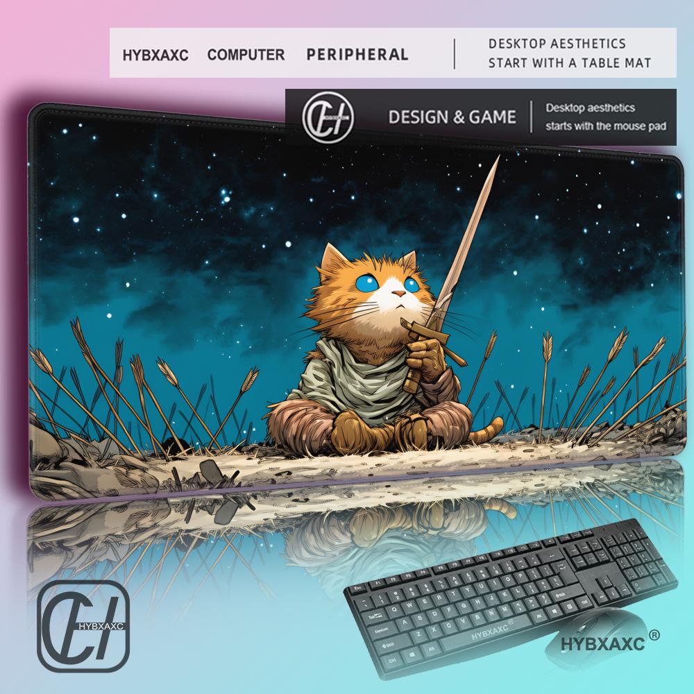 Pc Gaming Orange - HYBXAXC Orange Cat Warrior Mauspad, Schreibtischunterlage