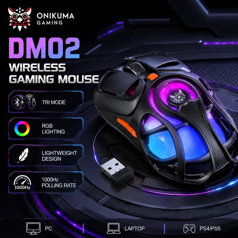 Pc Gaming Gigabyte - ONIKUMA DM02 Kabellose Gaming-Maus Bluetooth 2.4G