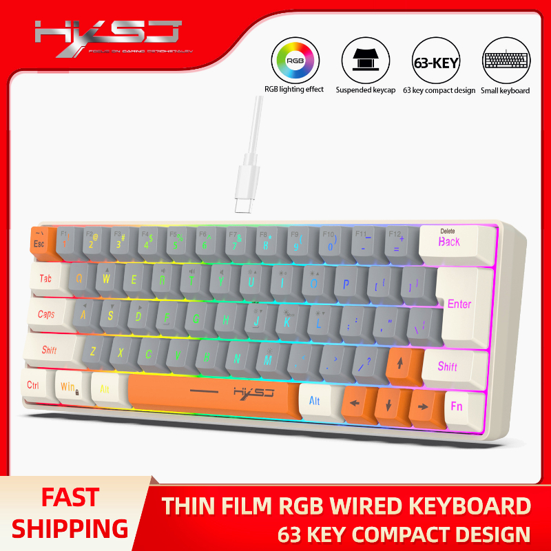 RGB USB Kabelgebundene 63-Tast – Pc Gaming Orange Bewertung und Preis